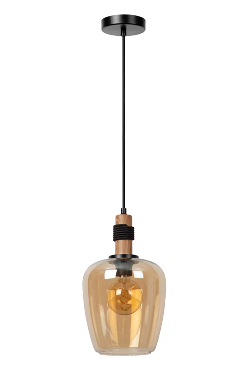 Lucide ILONA - Lámpara colgante - Ø 22 cm - 1xE27 - Ámbar - apagado